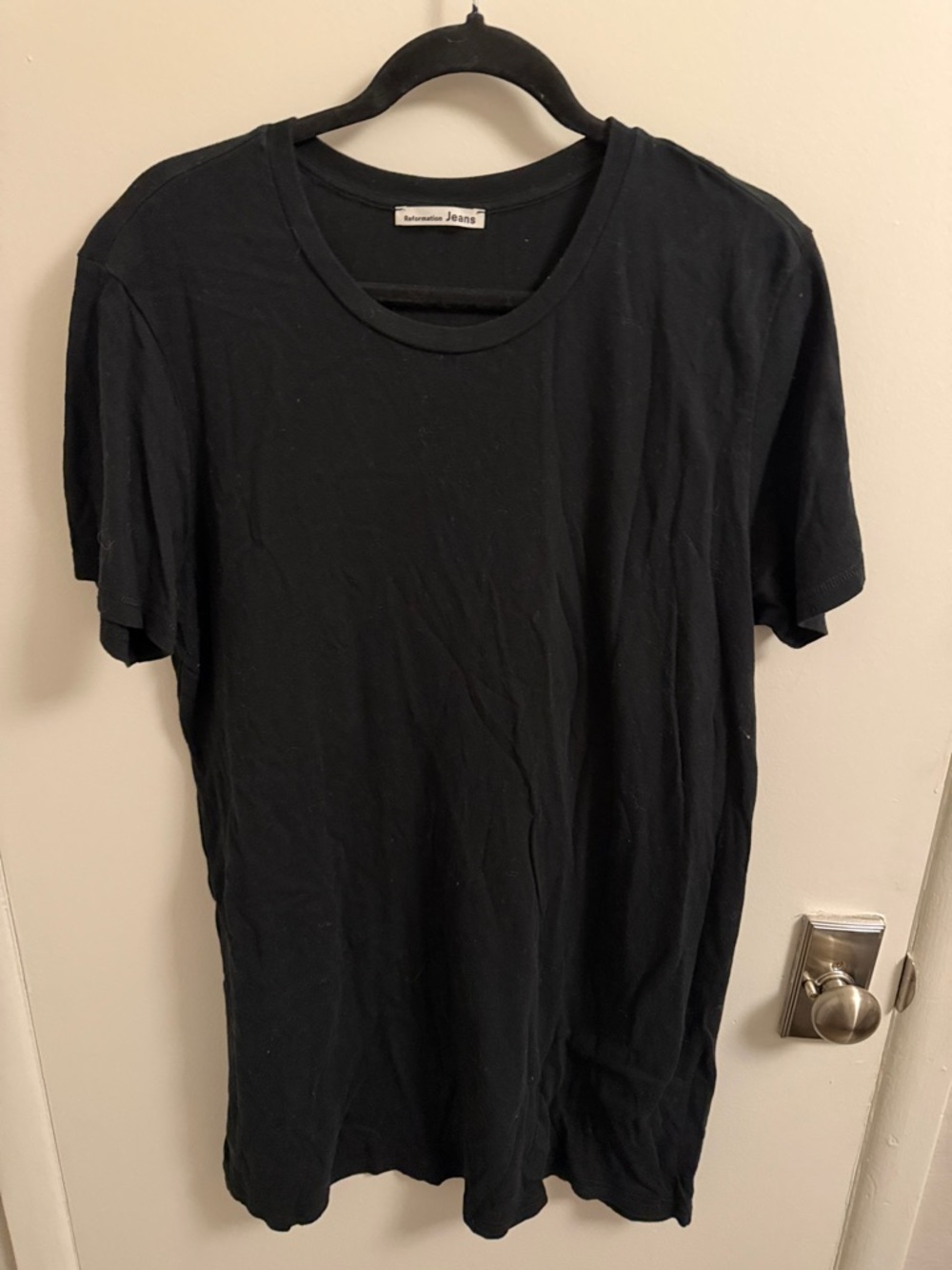 Reformation Black Short Sleeve Mini Dress